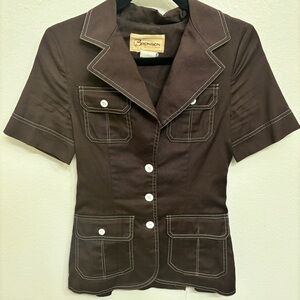 Vintage 60s 70s Button Up Waist Coat Top